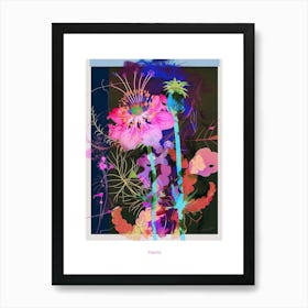 Nigella 7 Neon Flower Collage Poster Art Print