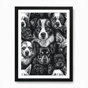 Perfectly Repeatable Artwork With Cute Dog Faces 30 Art Print