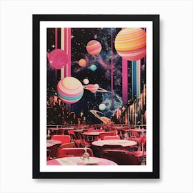 Retro Diner Colourful Futurism 1 Art Print