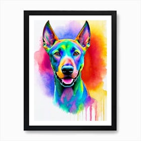 Pharaoh Hound Rainbow Oil Painting Dog Art Print