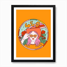 Leo Cowgirl Art Print