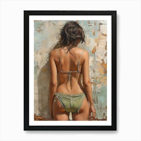 Back View Of A Woman In Bikini 1 Art Print