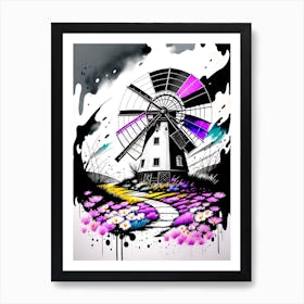 Windmill Painting 2 Art Print