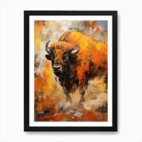 Bison Geometric Abstract 3 Art Print