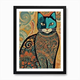 Paisley Cat  Art Print