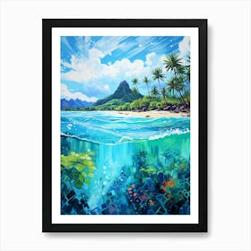 An Oil Painting Of Bora Bora, French Polynesia 3 Affiche