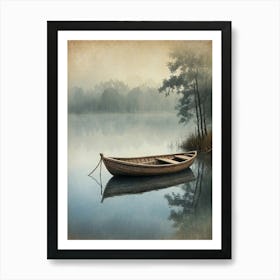 Old Boat On The Lake Art Print