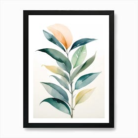 Watercolor Leaf Art Print