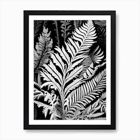 Lady Fern Linocut Art Print