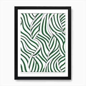 Line Art Inspired By The Green Stripe By Matisse 2 Art Print