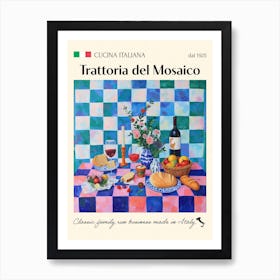 Trattoria Del Mosaico Trattoria Italian Poster Food Kitchen Art Print