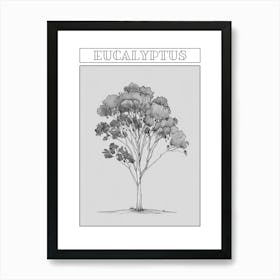 Eucalyptus Tree Minimalistic Drawing 1 Poster Art Print
