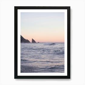 Pastel sunrise at Praia da Adraga in Portugal - beach, sea, ocean and peace - nature and travel photography by Christa Stroo Art Print