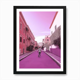 Skateboarding In Rome Italy Futuristic 3 Art Print