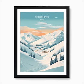 Poster Of Courchevel   France, Ski Resort Illustration 1 Art Print