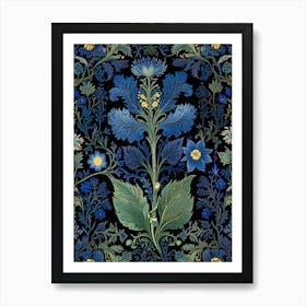 William Morris Blue Flowers Art Print