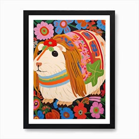 Maximalist Animal Painting Guinea Pig 1 Art Print