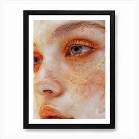 Abstract Of A Woman'S Face Extraordinary femininity woven with threads of gold 10 Art Print