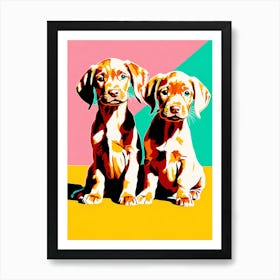 Vizsla Pups, This Contemporary art brings POP Art and Flat Vector Art Together, Colorful Art, Animal Art, Home Decor, Kids Room Decor, Puppy Bank - 129th Affiche