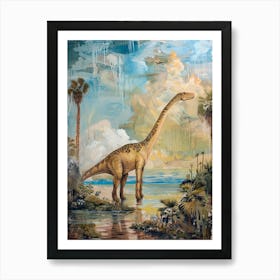 Dinosaur By The Sea Painting 3 Art Print