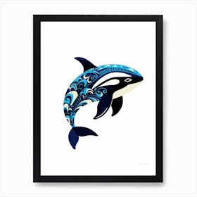 Orca Whale Pattern 3 Art Print