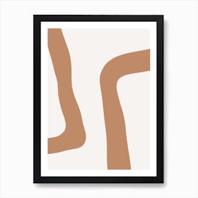 Terracotta 2 Abstract Lines Art Print