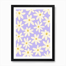 Violet Camomiles Art Print