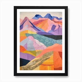 Ben Lui Scotland Colourful Mountain Illustration Art Print