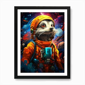 Raccoon In Space 2 Art Print