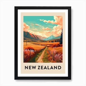 Vintage Travel Poster New Zealand 4 Art Print
