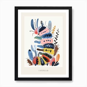 Colourful Insect Illustration Catepillar 10 Poster Art Print