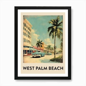 West Palm Beach Retro Travel Poster 1 Art Print