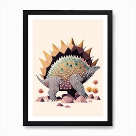 Ankylosaurus Terrazzo Style Dinosaur Art Print