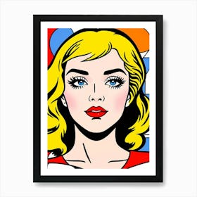 Pop Art Intensity: A Woman’s Beauty in Every Stroke Pop Art Art Print