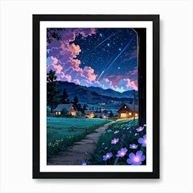 Night Sky Anime aesthetic 26 Art Print