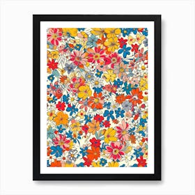 Flower Luxe London Fabrics Floral Pattern 3 Art Print