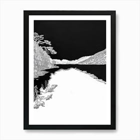 Ben Vorlich Loch Lomond Mountain Line Drawing 3 Art Print