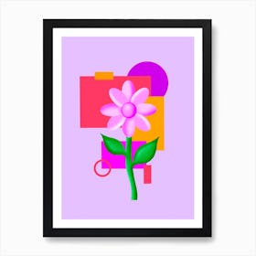 Flowers And Shapes Art Print
