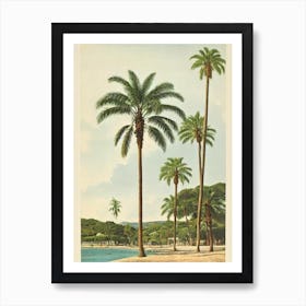 Plage De Paloma Saint Jean Cap Ferrat France Vintage Art Print