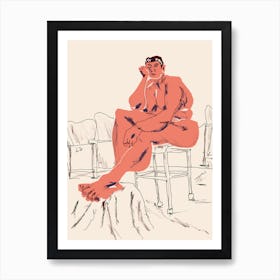 Nude Seated In A Chair Art Print