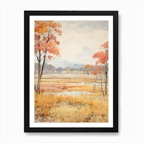 Autumn National Park Painting Chitwan National Park Nepal Art Print