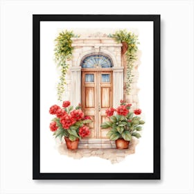 Dubrovnik, Croatia   Mediterranean Doors Watercolour Painting 2 Art Print