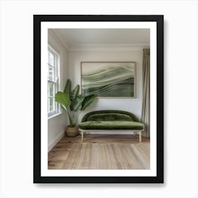 Green Velvet Sofa Art Print