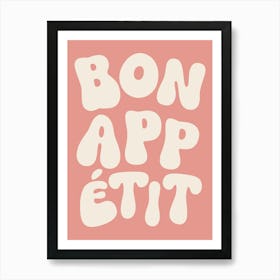 Bon Appetit - White & Pink Art Print