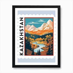 Kazakhstan Travel Stamp Poster Art Print