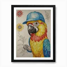 Parrot In A Hat 2 Art Print