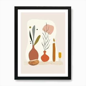 Abstract Objects Flat Illustration 16 Art Print