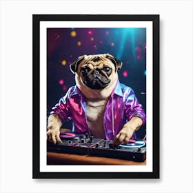 Disco Pug 2 Art Print