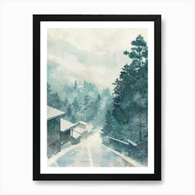 Koyasan Japan 1 Retro Illustration Art Print