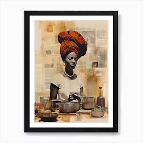 Afro Collage Portrait 5 Art Print